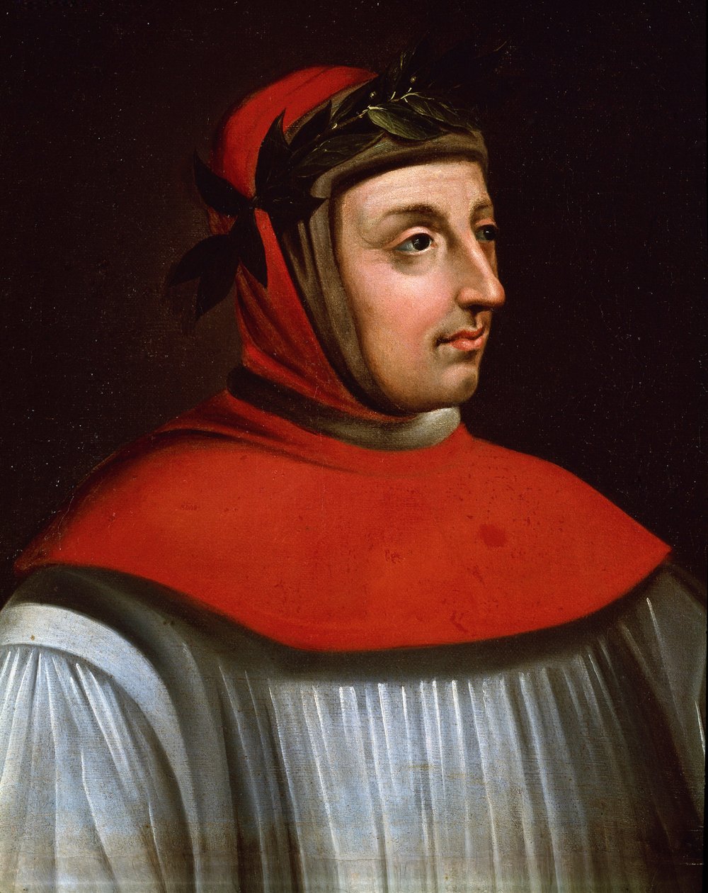Porträtt av Francesco Petrarca, kallad Petrarch (målning av French School