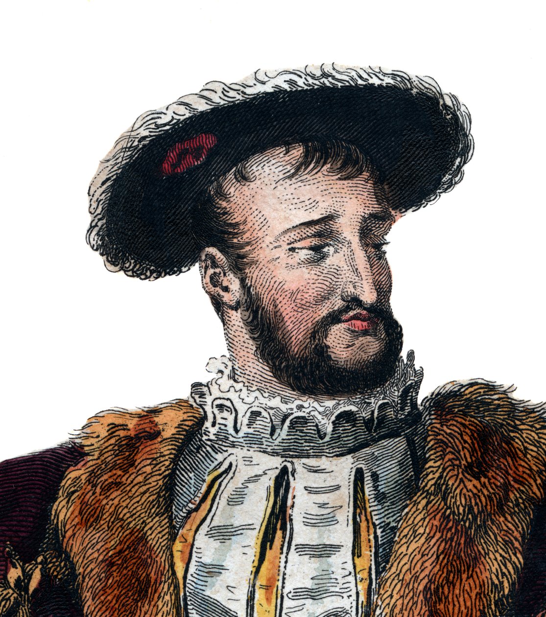 Porträtt av Frans I av Frankrike (1494-1537), kung av Frankrike. av French School