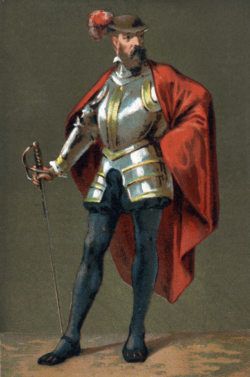 Porträtt av Francisco Pizarro (Francois Pizarro av French School