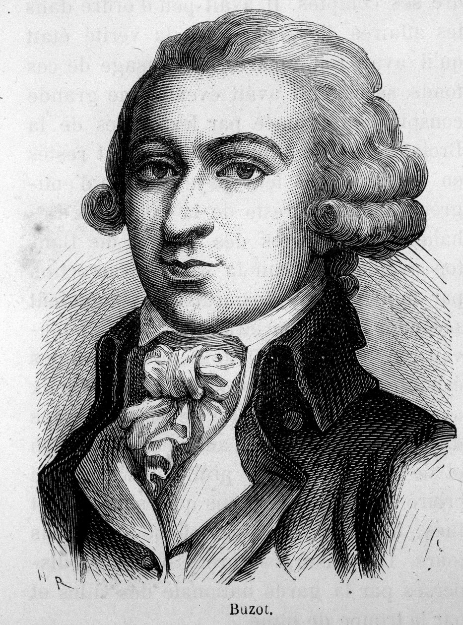 Porträtt av Francois Buzot (1760 - 1794), politiker - i "" The History of France"" av Henri Martin av French School