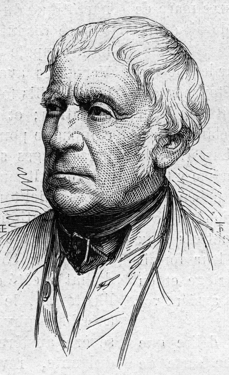 Porträtt av Francois Guizot (1787-1874), fransk politiker, historiker och akademiker. Gravyr i "" Le Monde Illustré"" nr 883 av 14 mars 1874. av French School