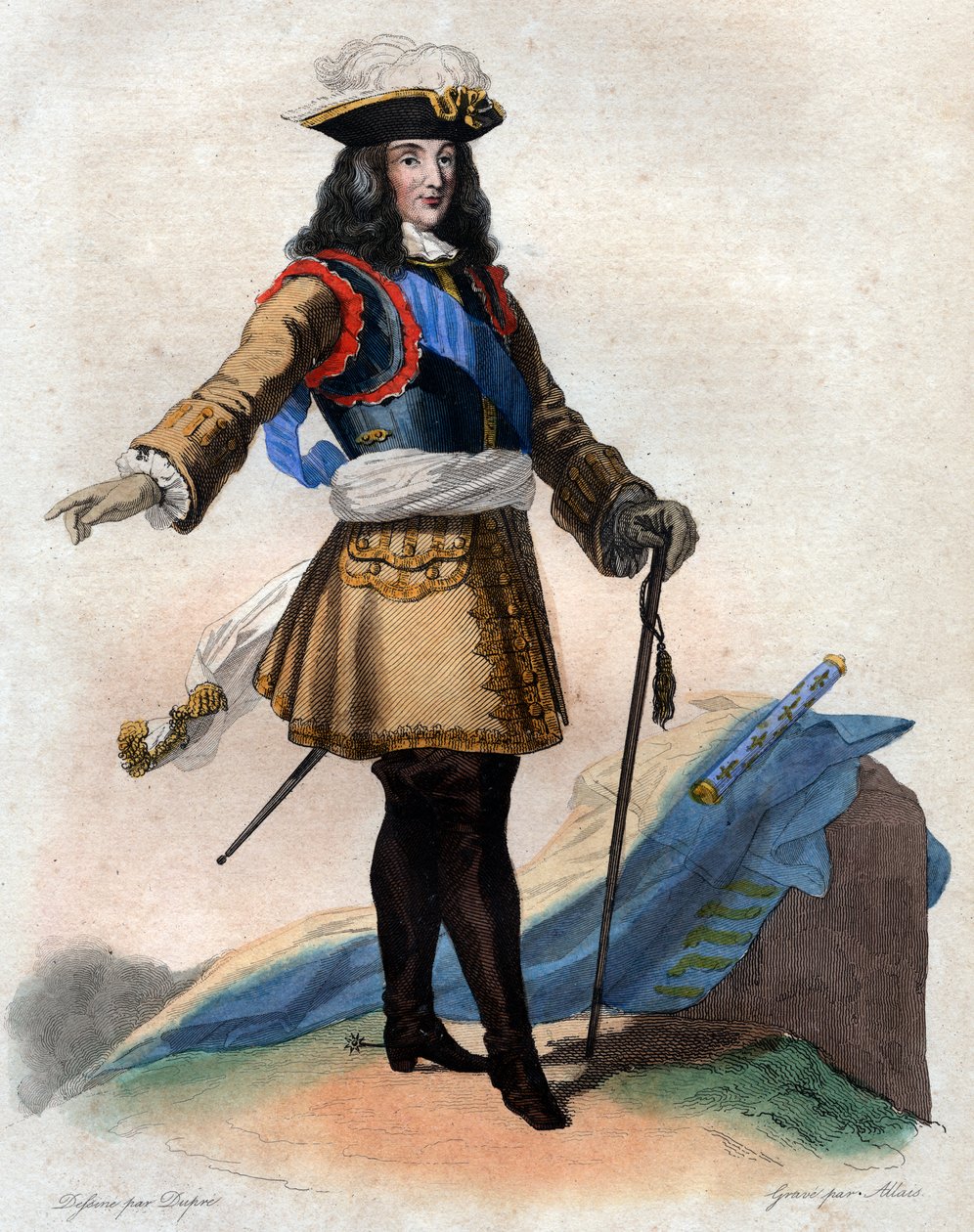 Porträtt av Francois Henri de Montmorency Bouteville, kallad Marechal de Luxembourg, (1628-1695), fransk general, marskalk av Frankrike. av French School