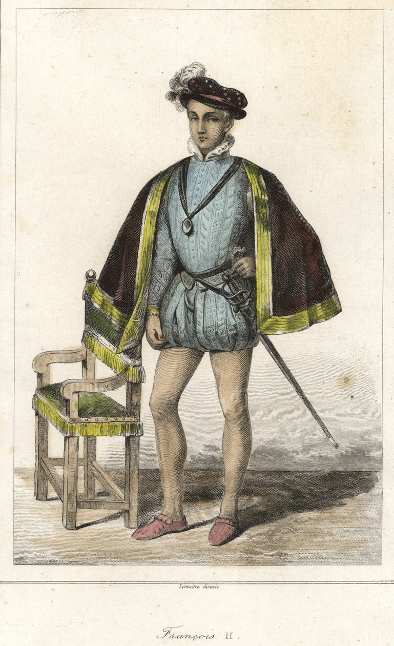 Porträtt av Francois II (1544 - 1560), kung av Frankrike. av French School