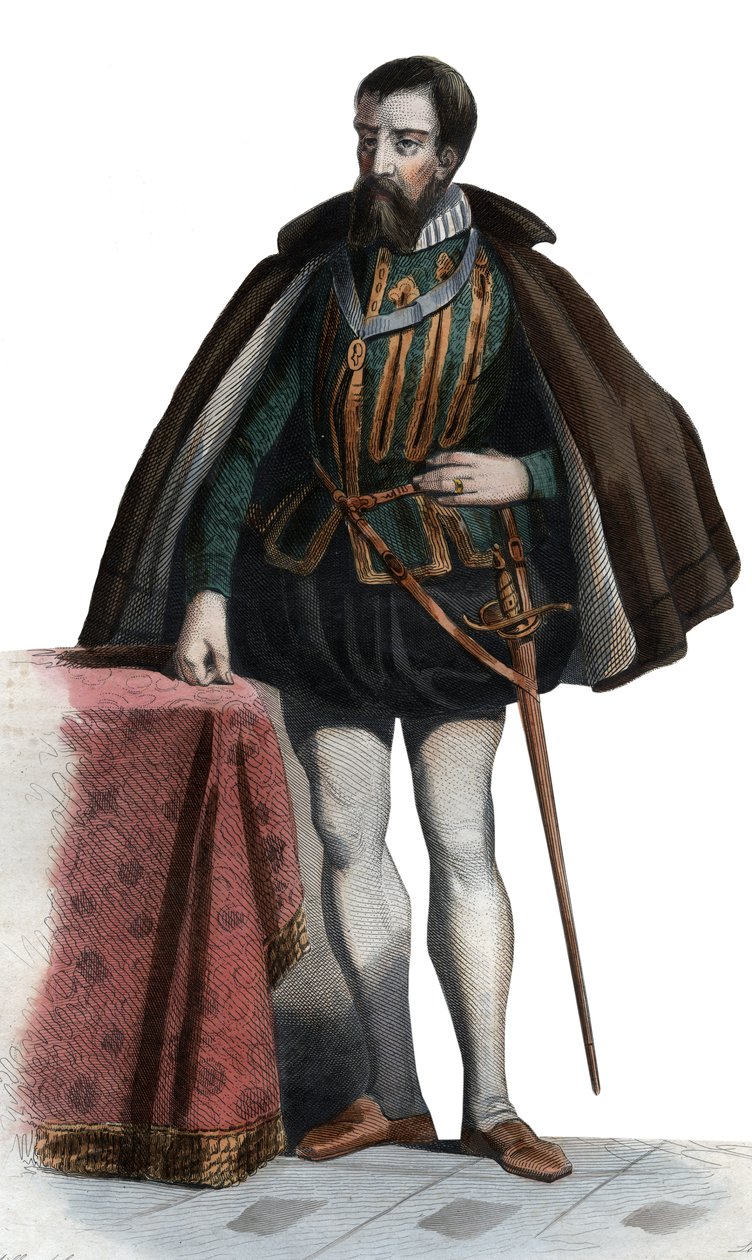 Porträtt av Francois I de Lorraine (1519-1563), hertig av Guise, hertig av Aumale, fransk soldat och politiker. av French School