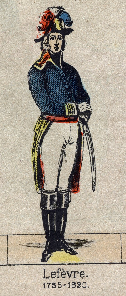 Porträtt av Francois Joseph Lefebvre (1755-1820) hertig av Dantzig och av imperiet, par av Frankrike, sedan baron och par av Frankrike marechal av imperiet. Bild på Epinal från slutet av 1800-talet. av French School