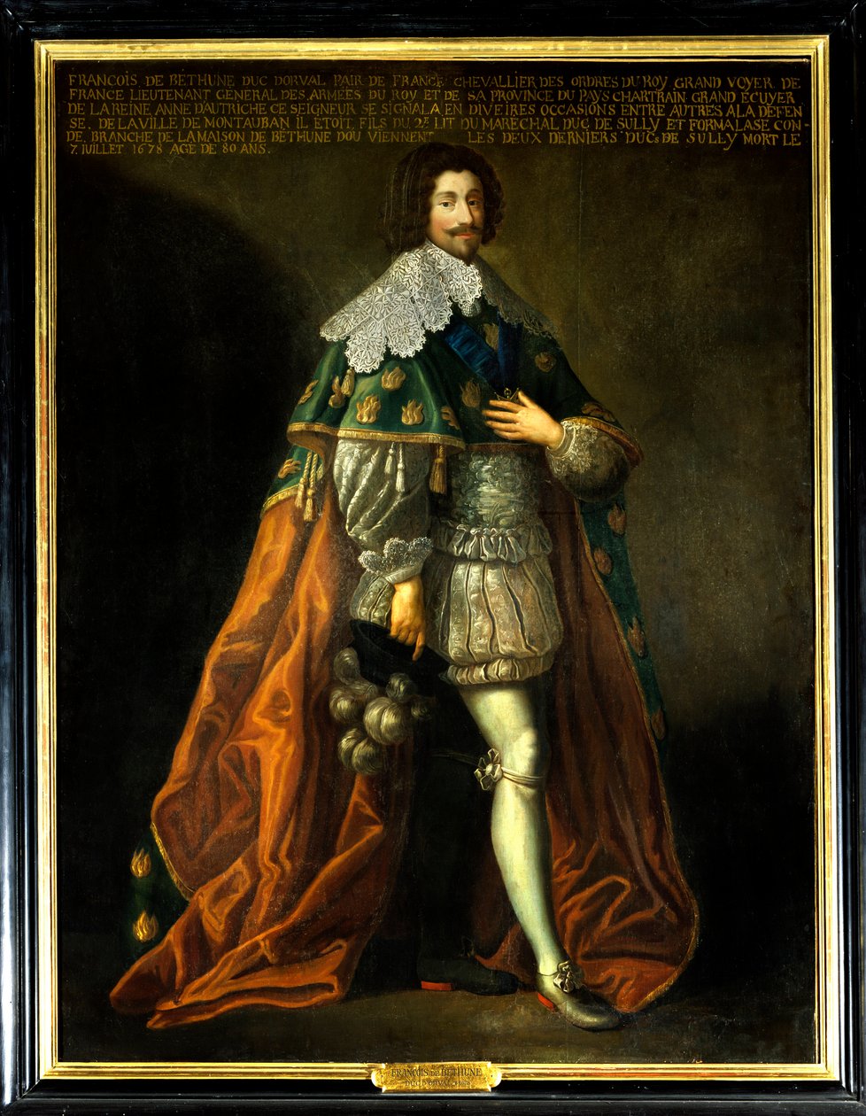 Porträtt av Francois de Bethune, hertig av Orval (1598-1678) till och med av Frankrike, son till Maximilian av Bethune, hertig av Sully (1559-1641). Anonym målning från 1600-talet. Olja på duk. Obligatoriskt omnämnande: Sully sur Loire, Chateau de Sully -  av French School