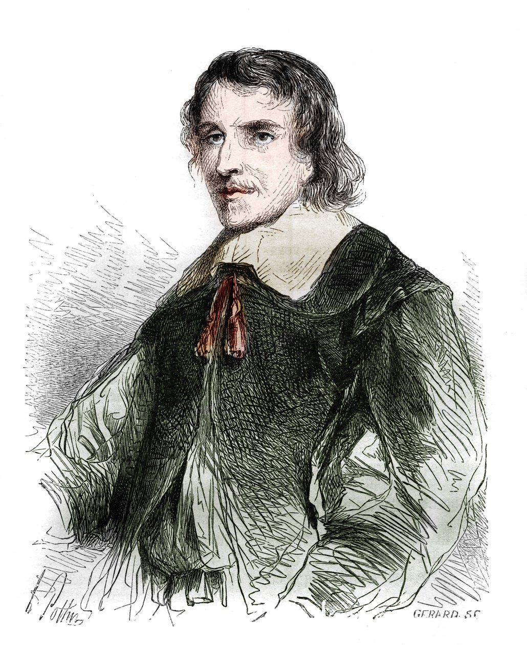 Porträtt av Francois de La Mothe Le Vayer (La-Mothe-Le-Vayer) (1585-1672), fransk filosof. Gravyr från 1858. av French School