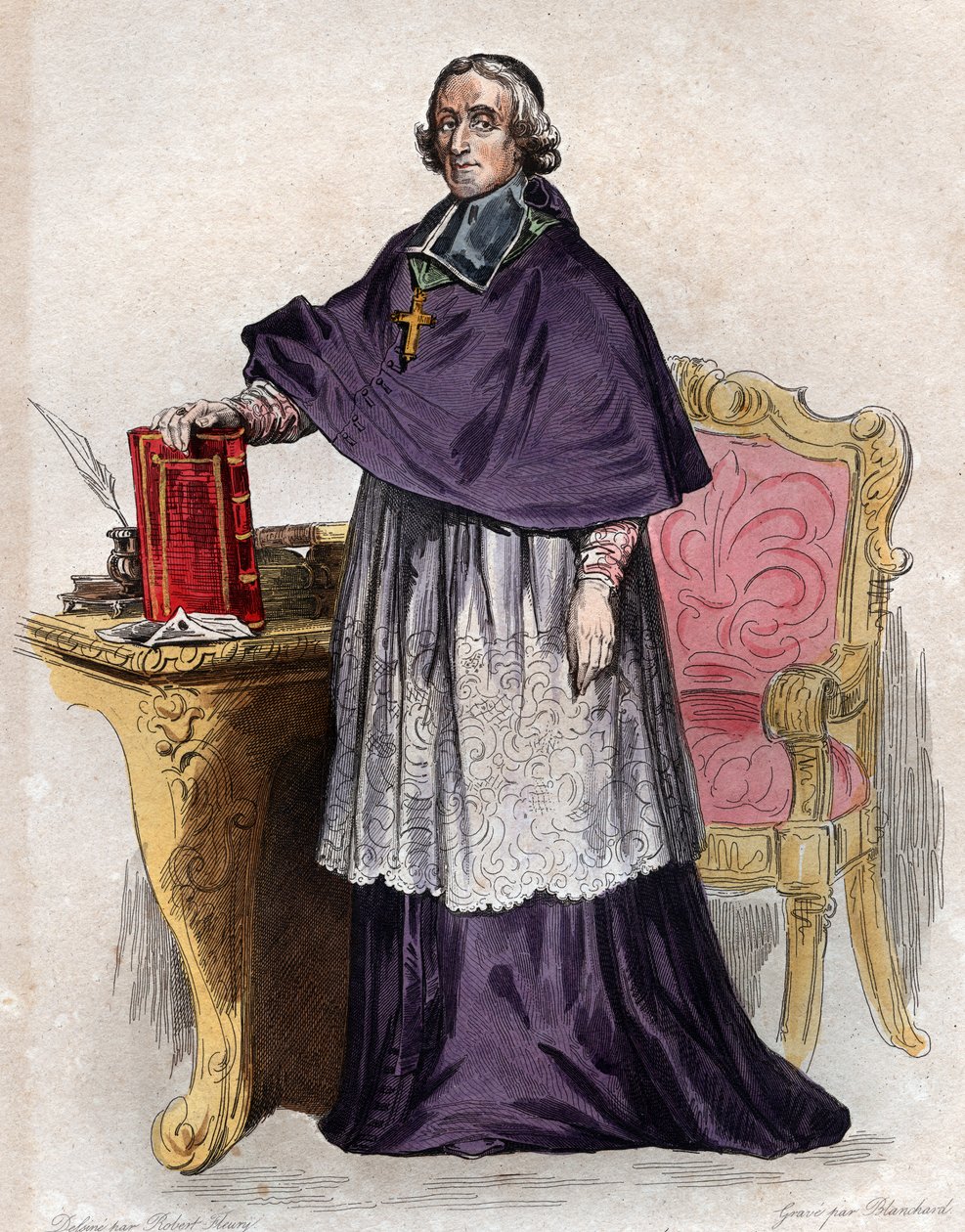 Porträtt av Francois de Pons de Salignac de La Mothe Fenelon (1651-1715), fransk ärkebiskop, teolog, poet och författare. av French School