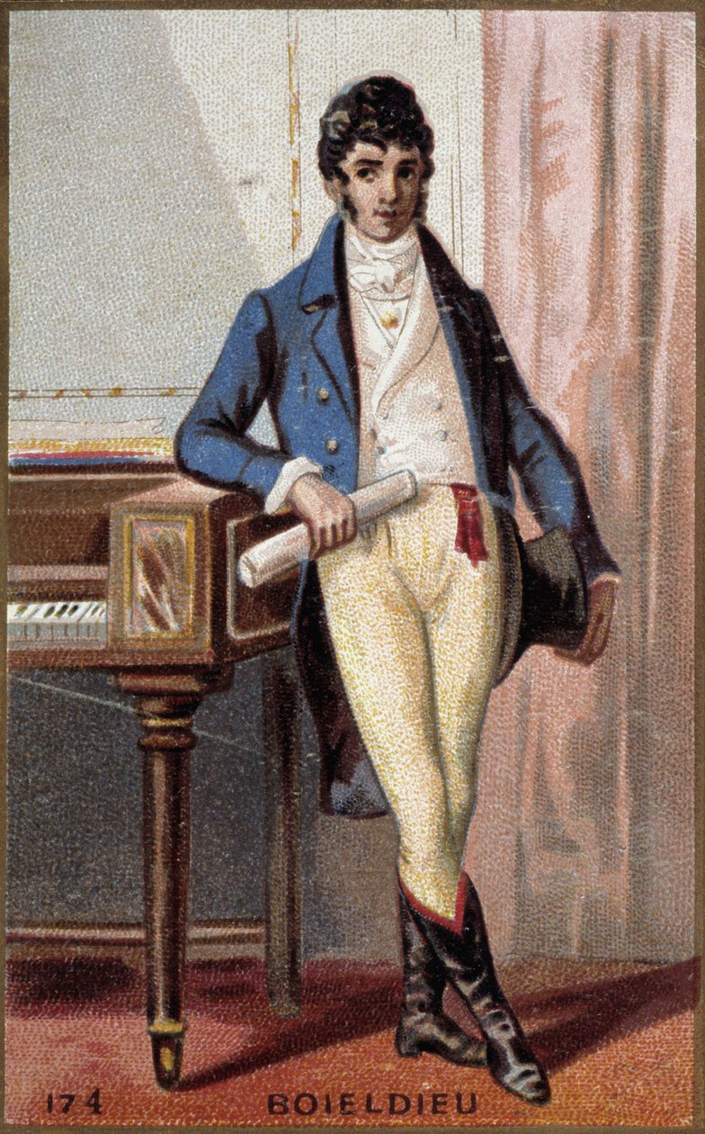 Porträtt av François Adrien Boieldieu (1775-1834), fransk kompositör. av French School