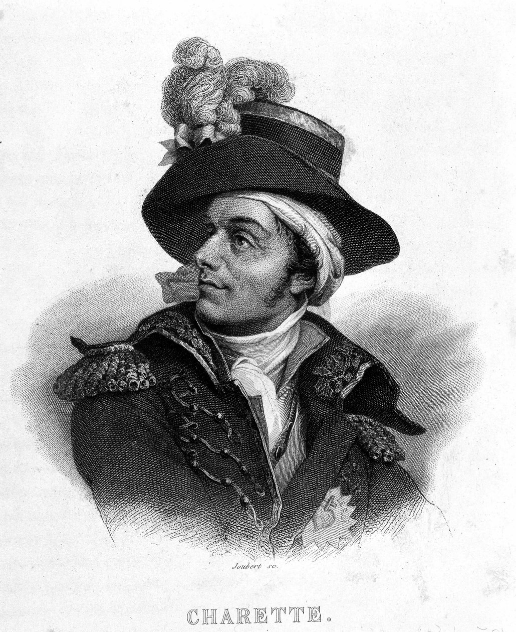 Porträtt av François Athanase (Francois-Athanase) De Charette de la Contrie (1763 - 1796) - i "" Revolution francaise"" av Thiers. 1800-talet av French School