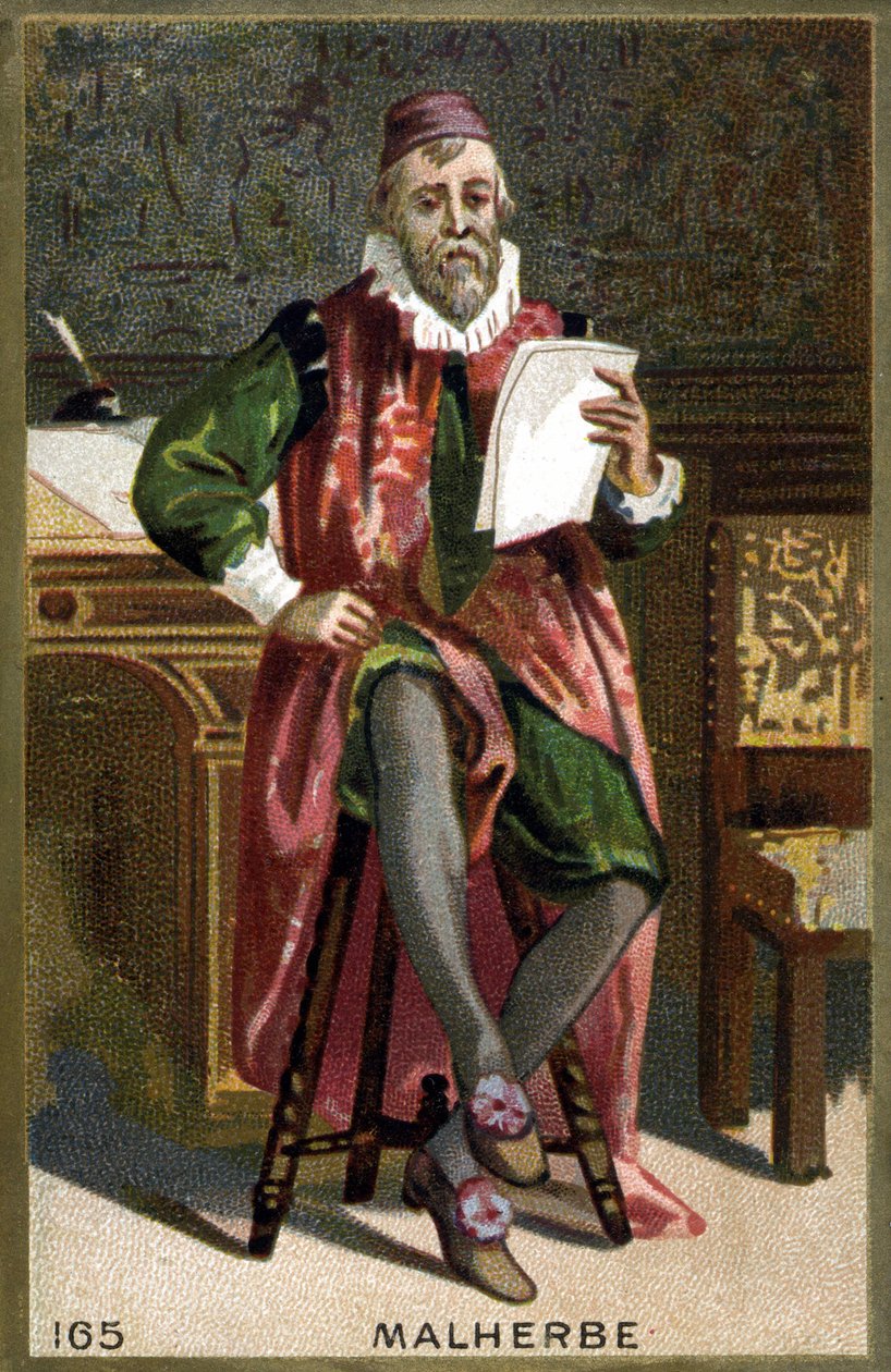 Porträtt av François de Malherbe (1555-1628). 1800-talets kromolitografi. av French School