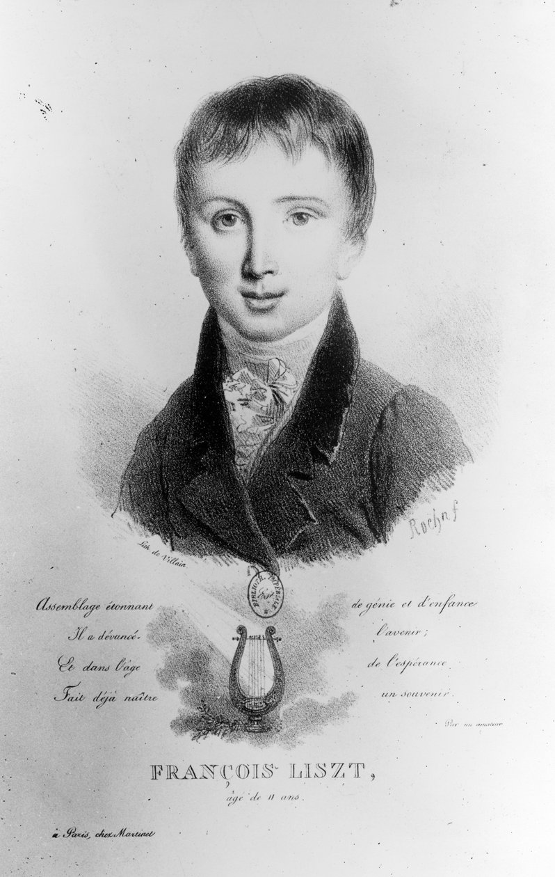 Porträtt av Franz Liszt (1811-86) 11 år gammal av French School