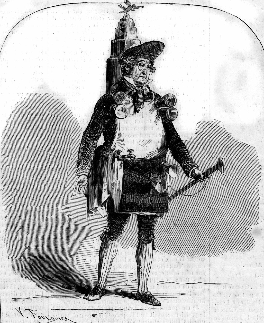 Porträtt av Frederick Lemaitre (1800-1876), fransk komiker i "Le Marchand de coco" "av Adolphe d