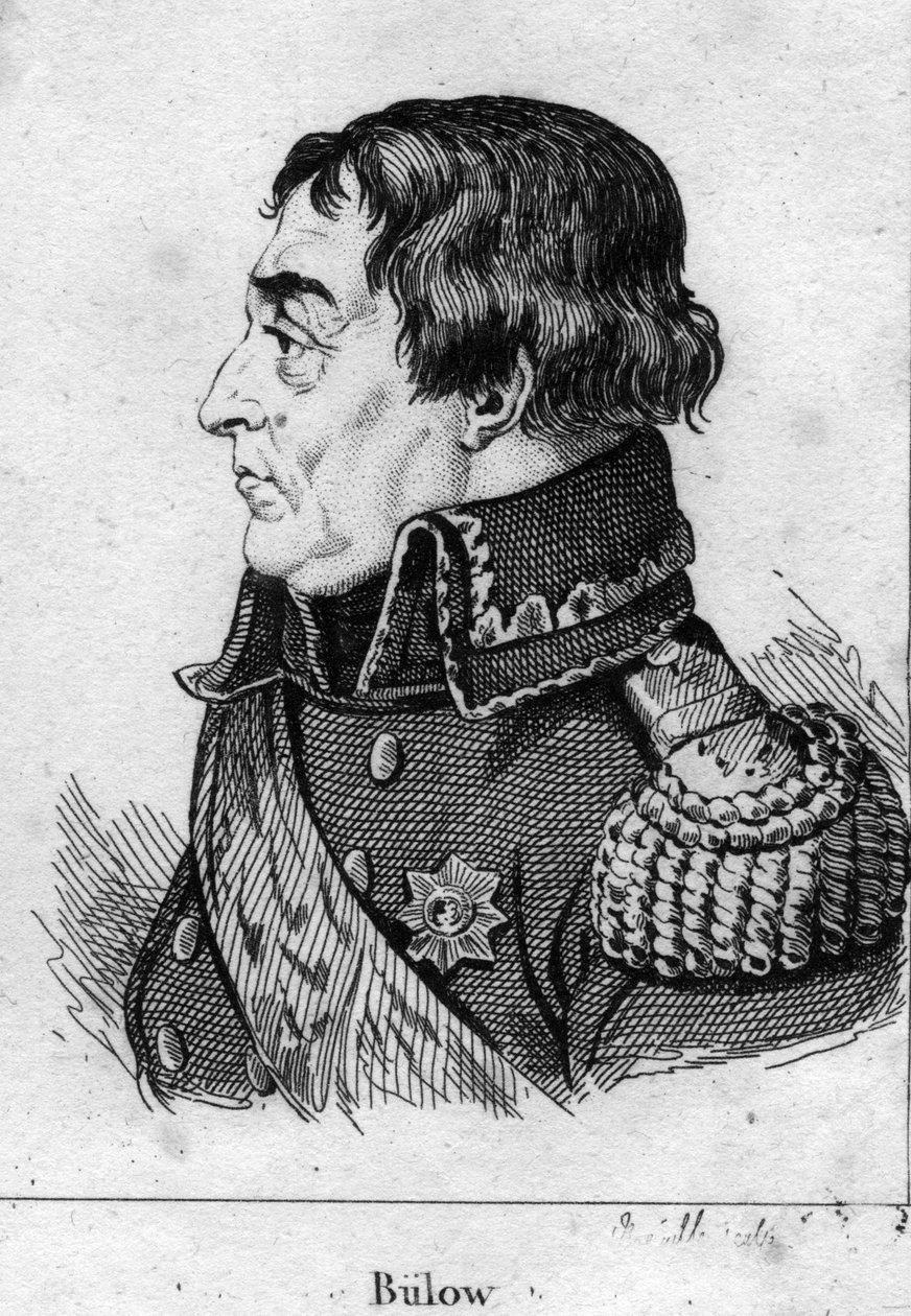 Porträtt av Friedrich Wilhelm von Bulow (gravyr) av French School