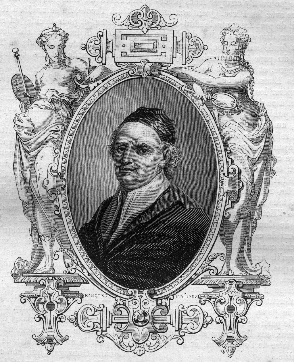 Porträtt av Gaspard Contarini (1483-1542) kardinal och legat av påven Paul III vid riksdagen i Regensburg. Gravyr i "" Påvarnas historia (...) Drottningkungens och kejsarnas brott genom århundradena" av Maurice Lachatre av French School