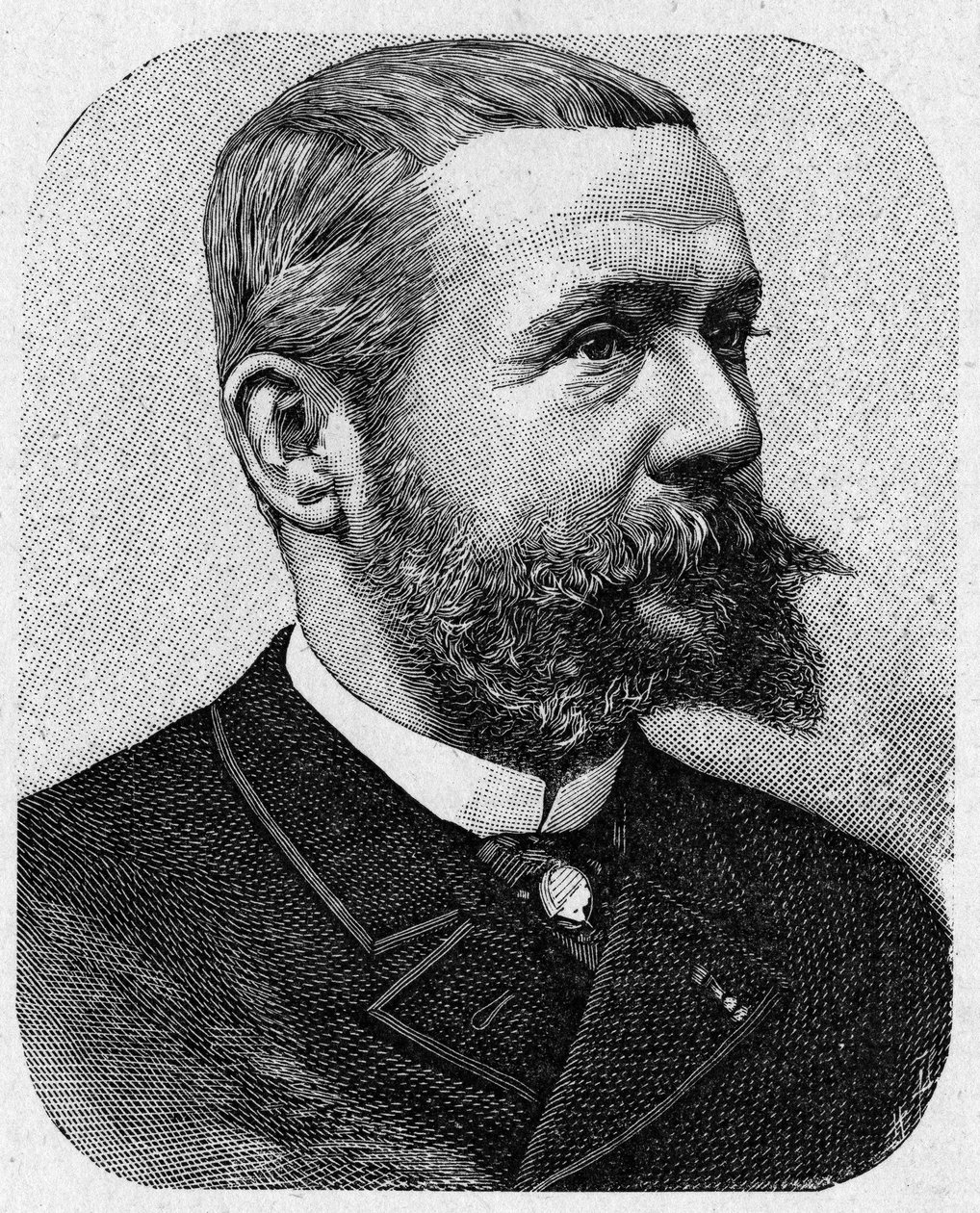 Porträtt av Gaston Tissandier (1843 - 1899), fransk aeronaut - i "" Album de la Science; berömda forskare; Stora upptäckter””” 1896. av French School
