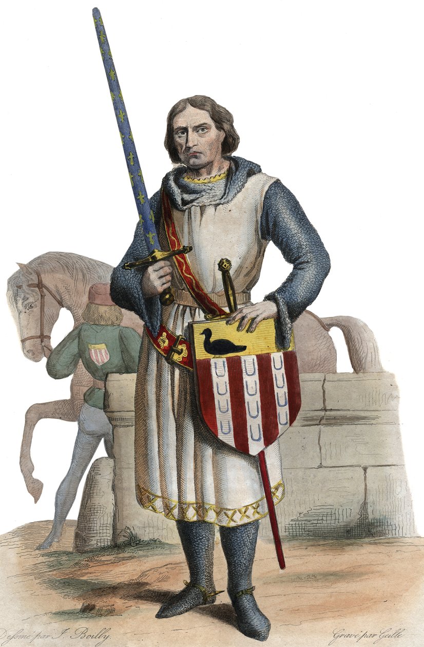 Porträtt av Gaucher V de Chastillon (ca 1249-1329), Frankrikes konstapel. av French School