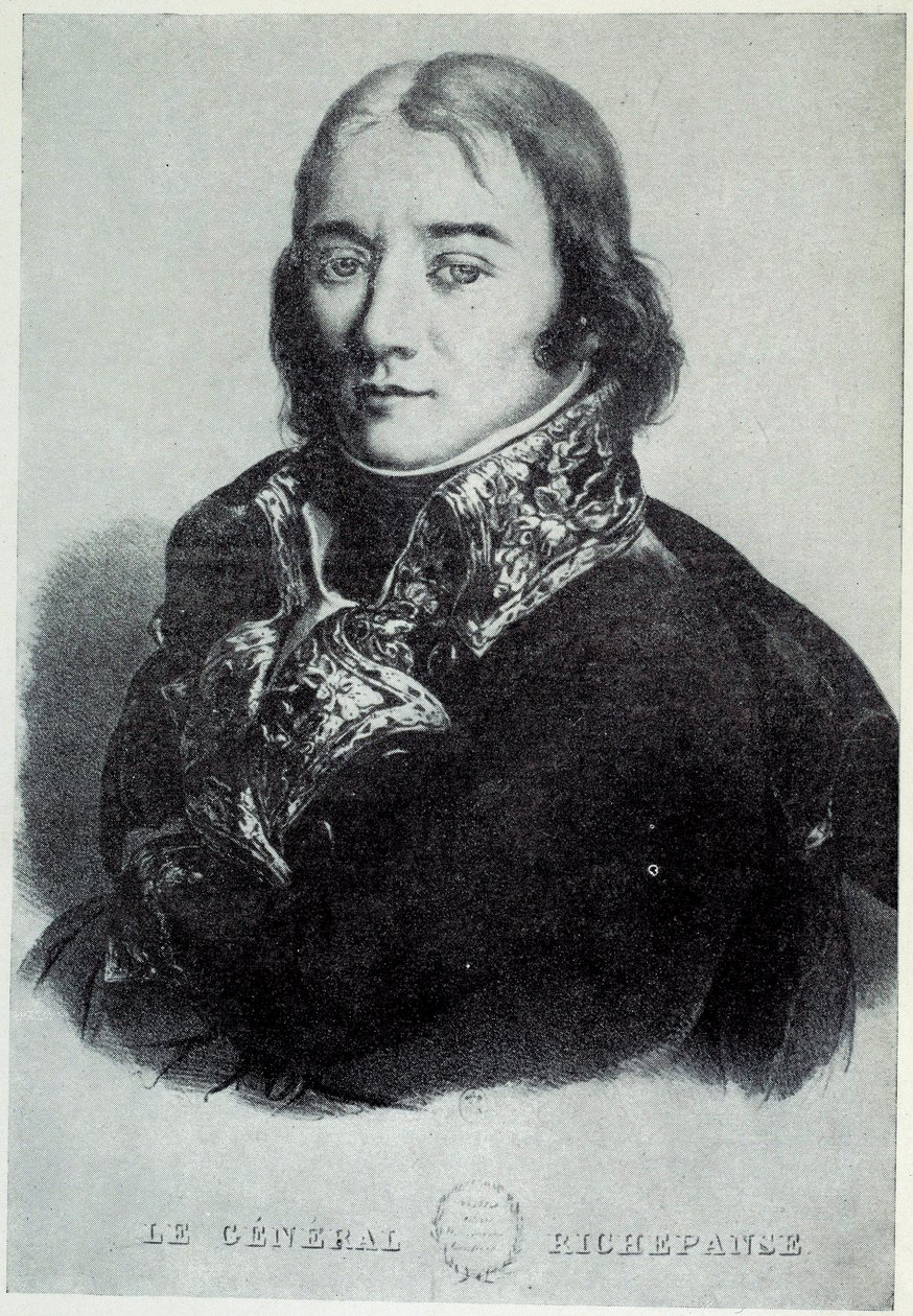 Porträtt av general Antoine Richepance (eller Richepanse) (1770-1803), till förmån för slaveri. Tryck från 1800-talets Chartres, Musee des Beaux Arts av French School