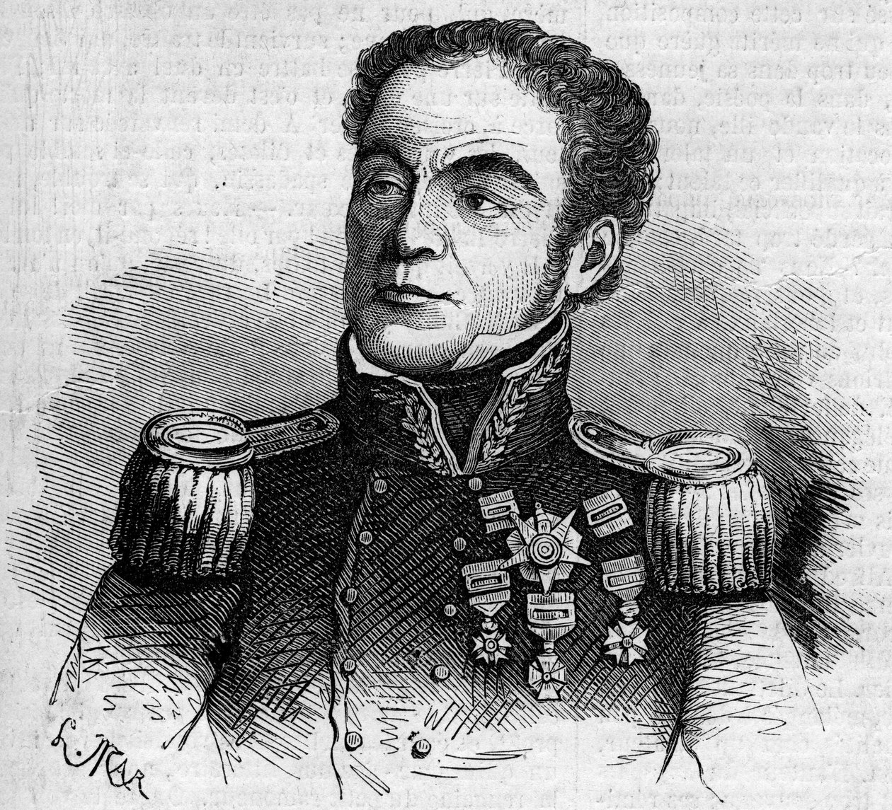 Porträtt av general Antonio Lopez de Santa Anna (Santa Anna av French School