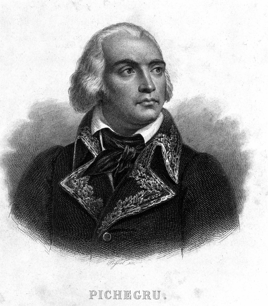 Porträtt av general Charles Pichegru (1761 - 1804) - i "" Revolution francaise"" av Thiers. 1800-talet av French School