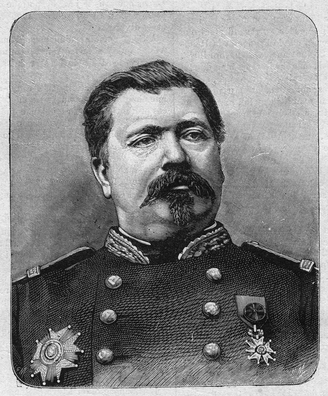 Porträtt av general Davout (ca 1829), storkansler för Hederslegionen. Gravyr i "La gazette du dimanche"" av den 12 december 1895. av French School