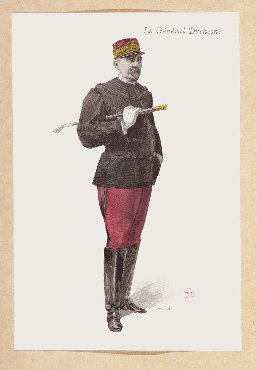 Porträtt av general Jacques Duchesne (1837-1918) (gravyr) av French School
