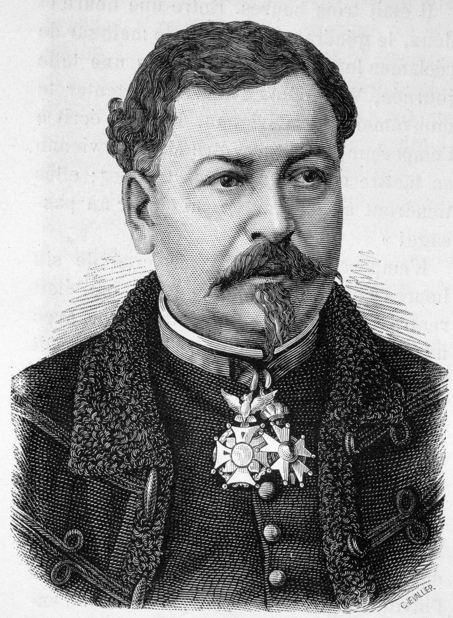 Porträtt av general Jean Auguste Margueritte (1823 - 1870, död i slaget vid Sedan), far till Paul och Victor Margueritte - i "" L