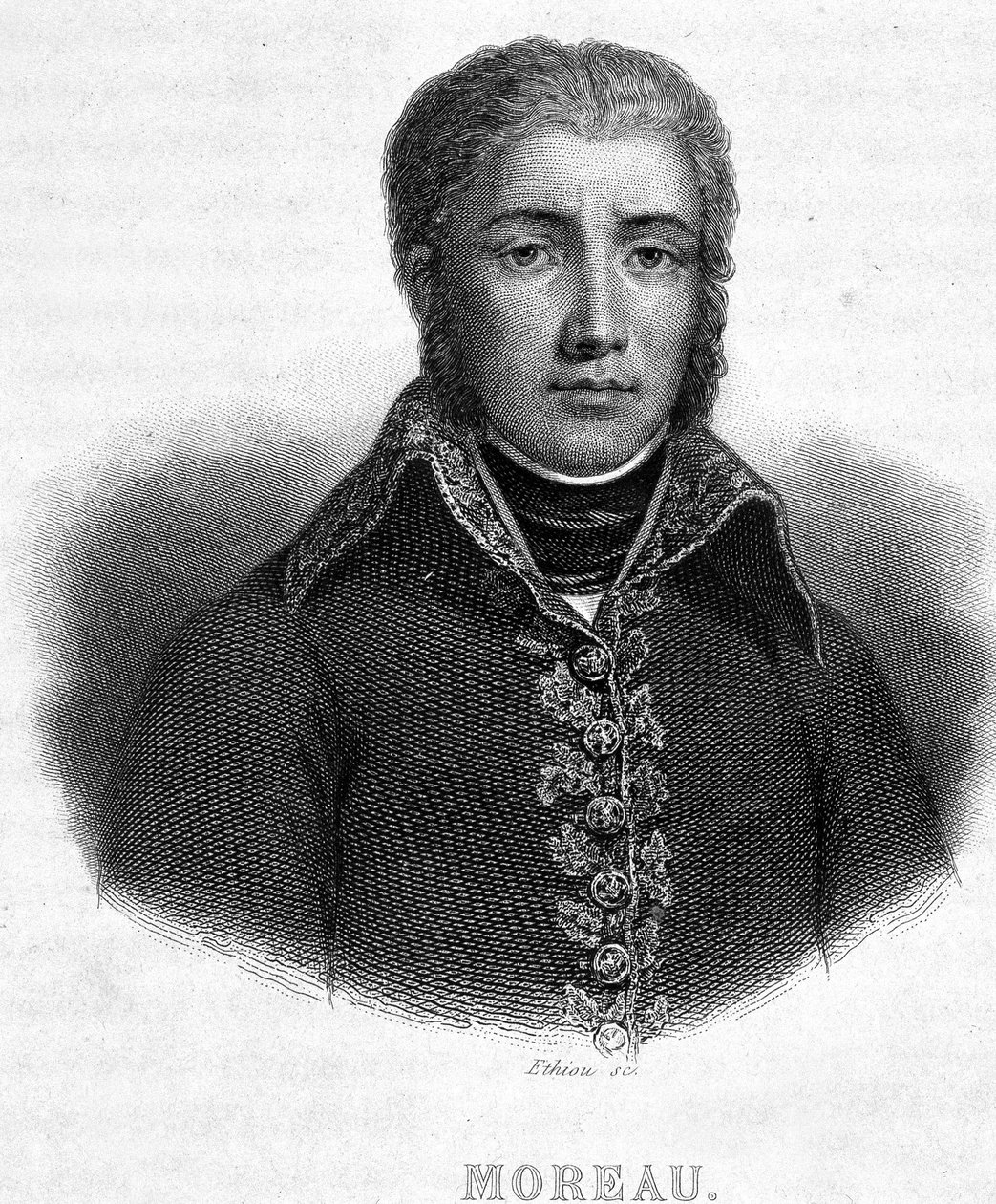 Porträtt av general Jean Victor (Jean-Victor) Moreau (1763-1813) - i "" Revolution francaise"" av Thiers av French School