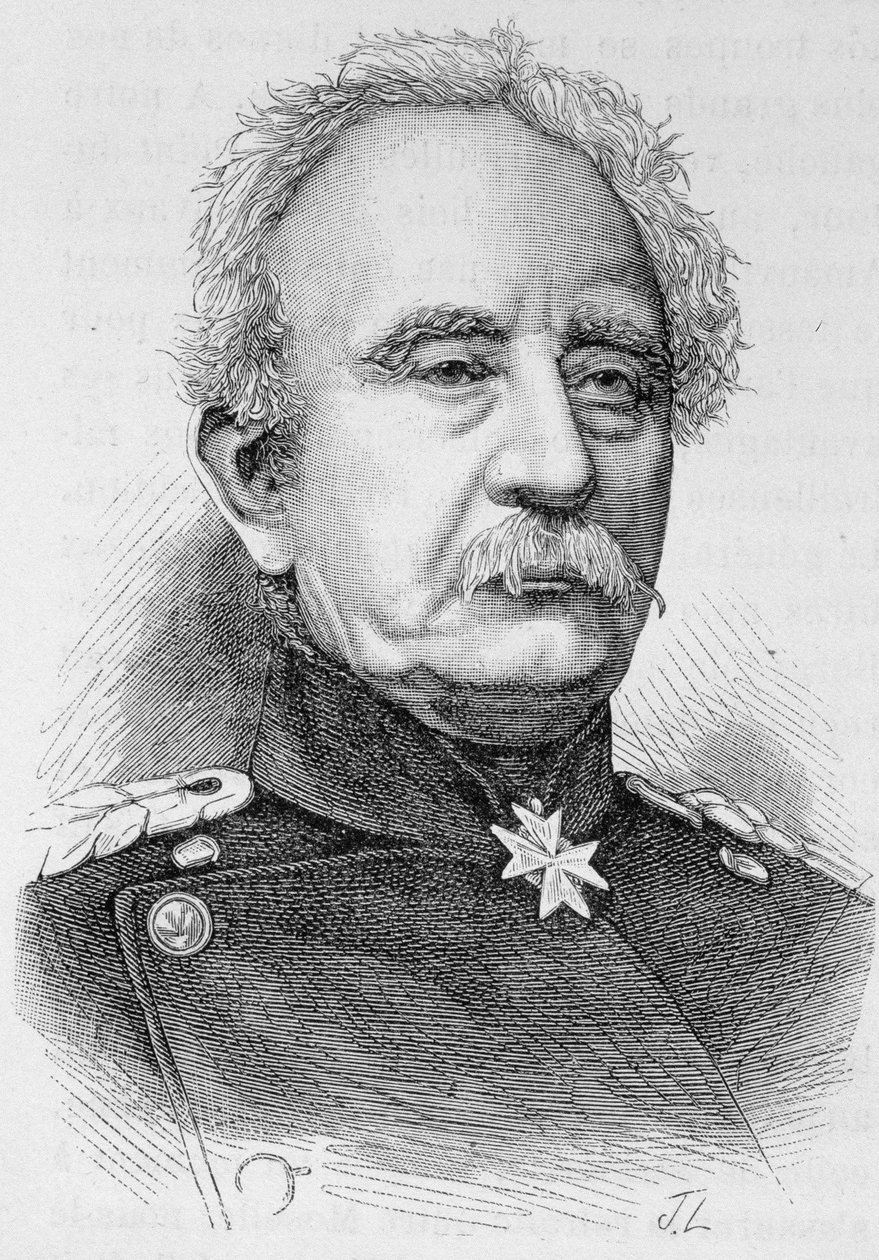 Porträtt av general Karl Friedrich Von Steinmetz, preussisk fältmarskalk (1796 - 1877) - i "" L