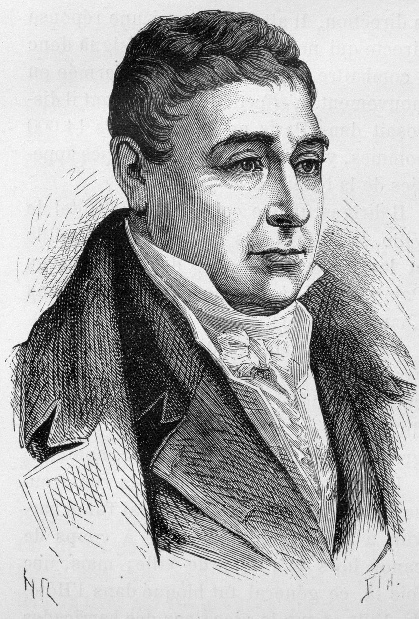 Porträtt av general La Fayette (Lafayette) (1757 - 1834) - i "" The History of France"" av Henri Martin av French School