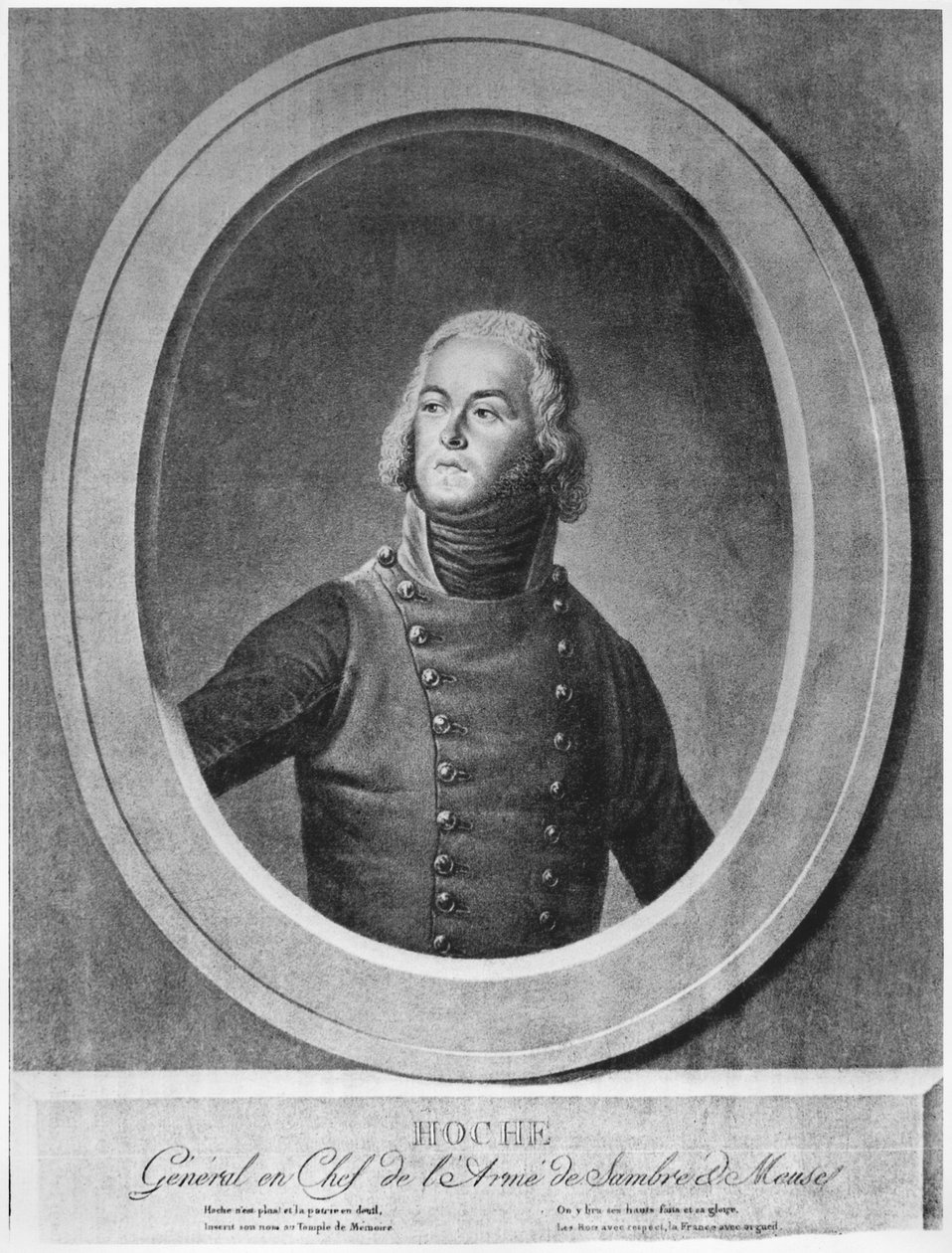 Porträtt av general Louis Lazare Hoche av French School