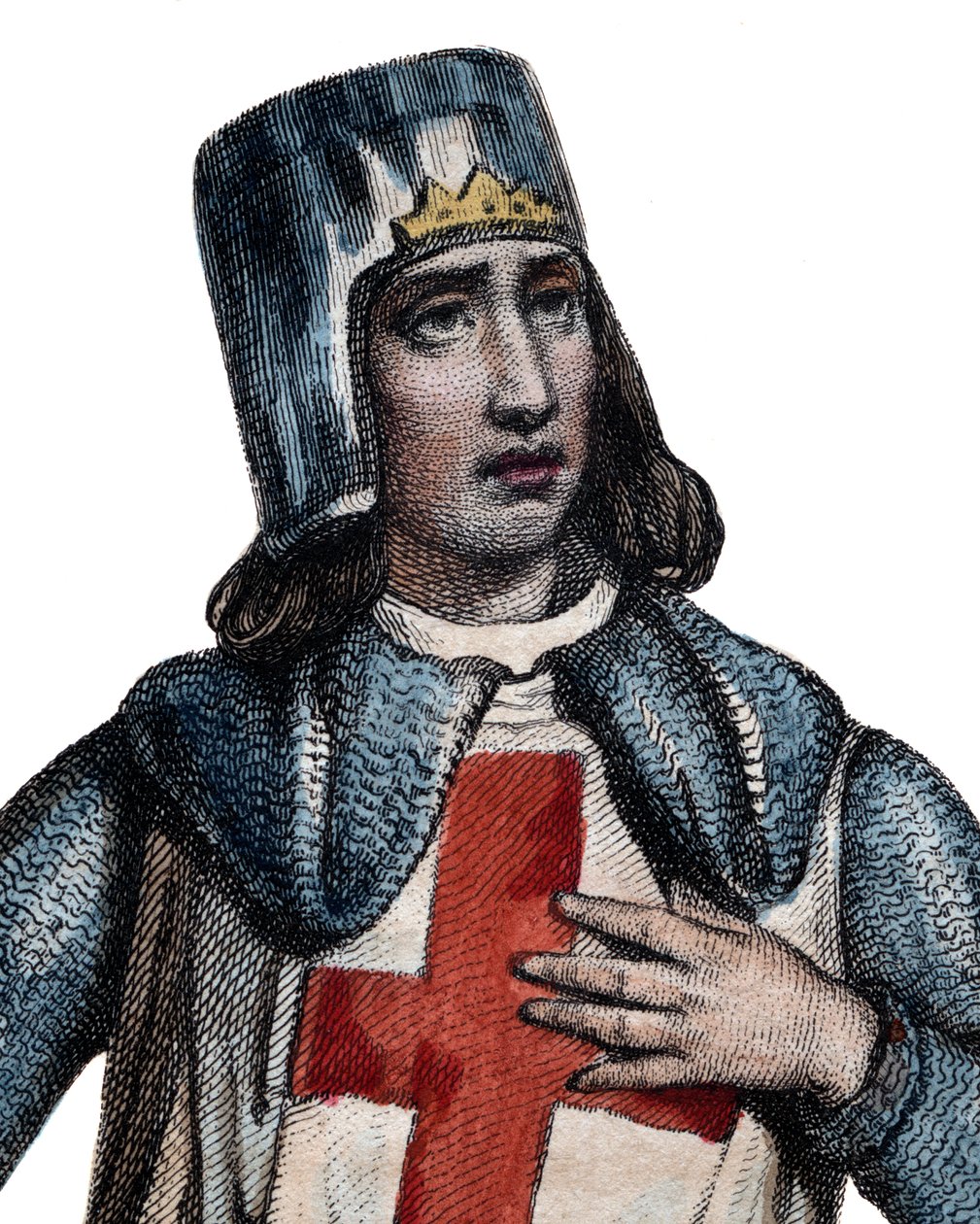 Porträtt av Geoffrey av Villehardouin (1150-1228), fransk historiker och riddare. av French School