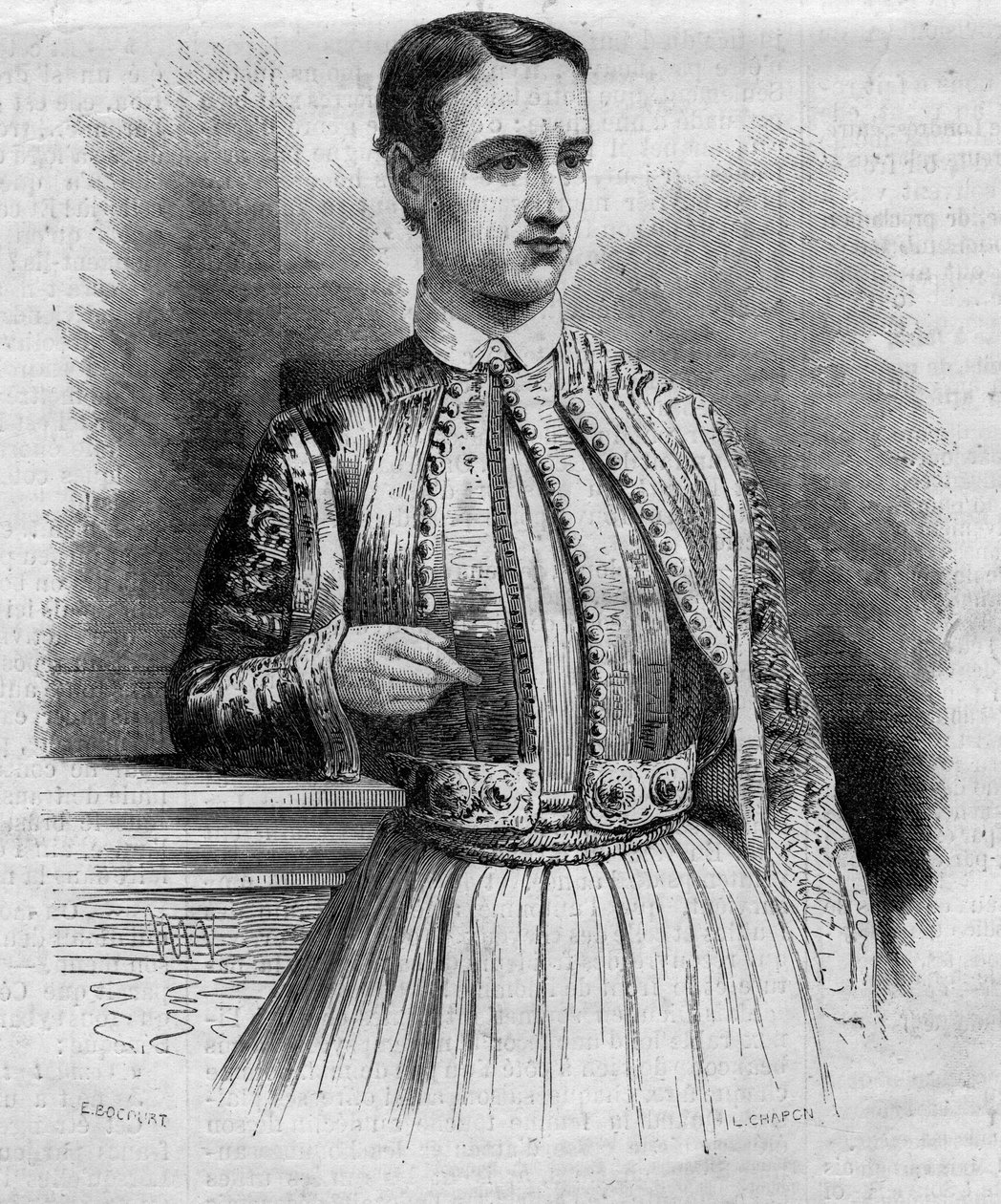 Porträtt av George I (Georges av Danmark) (1845-1913), kung av Grekland. Gravyr i "" Le Monde Illustré"" nr 340 den 17 oktober av French School