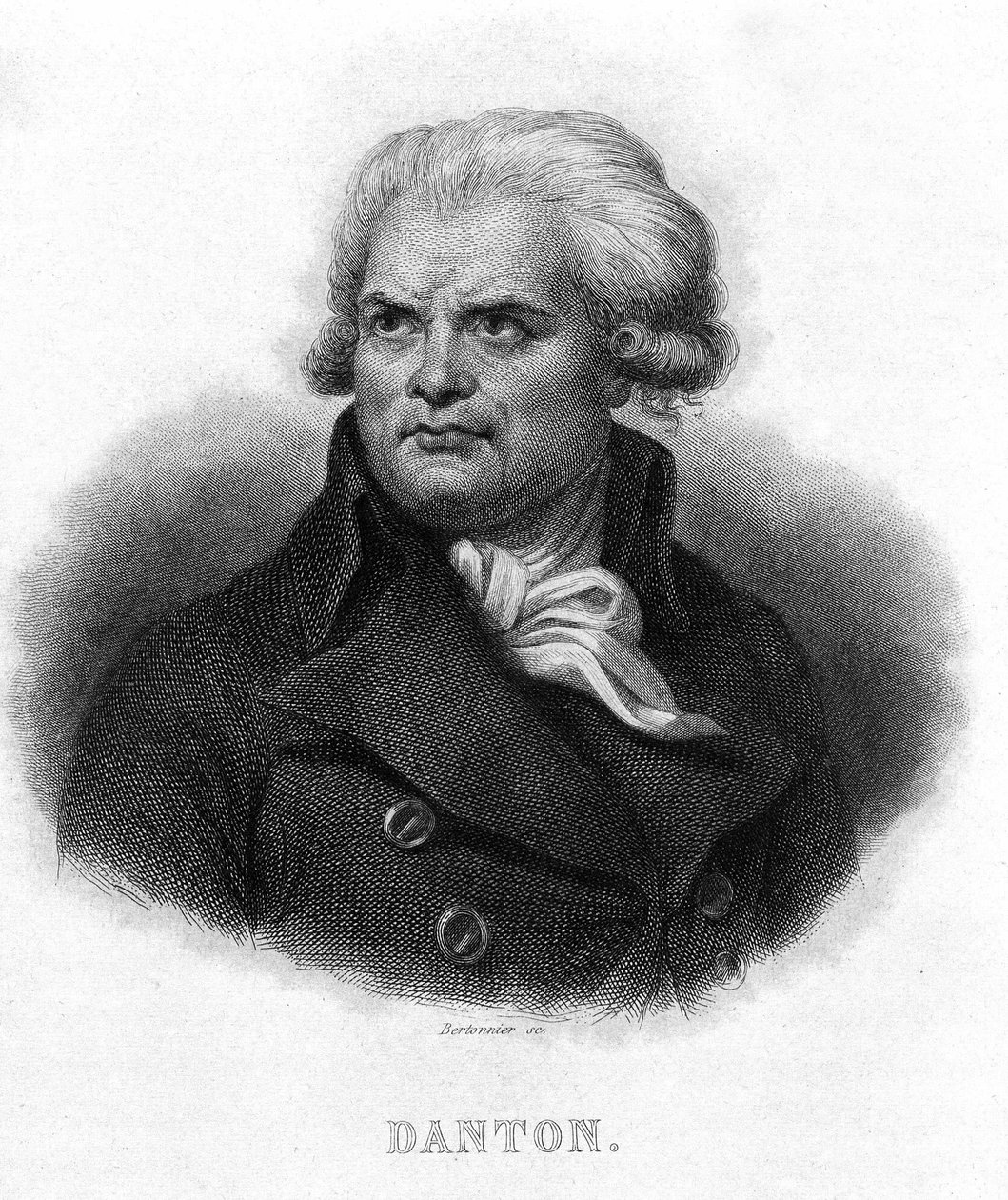 Porträtt av George Jacques Danton (1759 - 1794) - i "" Revolution francaise"" av Thiers. 1800-talet av French School