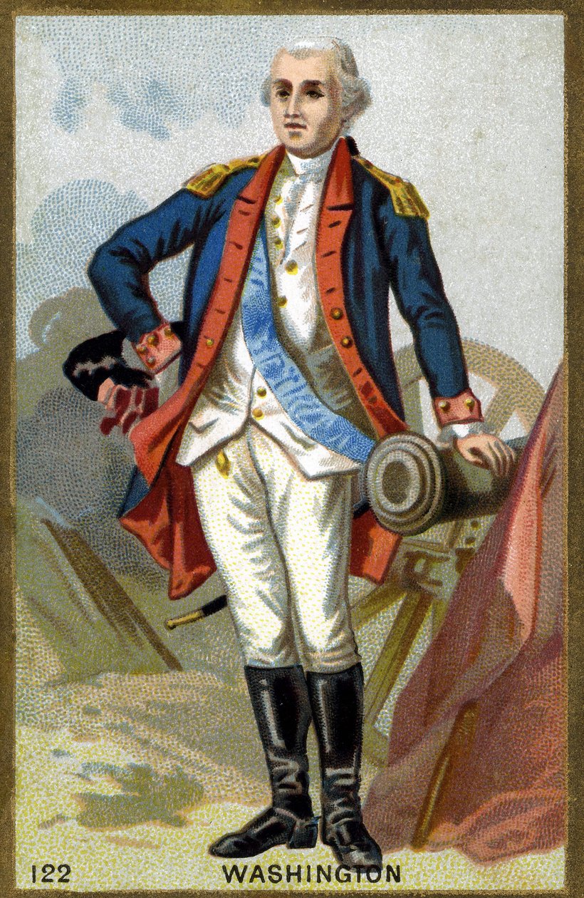Porträtt av George Washington (1732-1799). Kromolitografi från slutet av 1800-talet. av French School