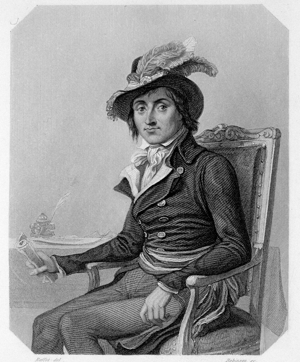 Porträtt av Georges Couthon (1755-1794), fransk politiker. I "The history of the Girondins"" av Lamartine av French School