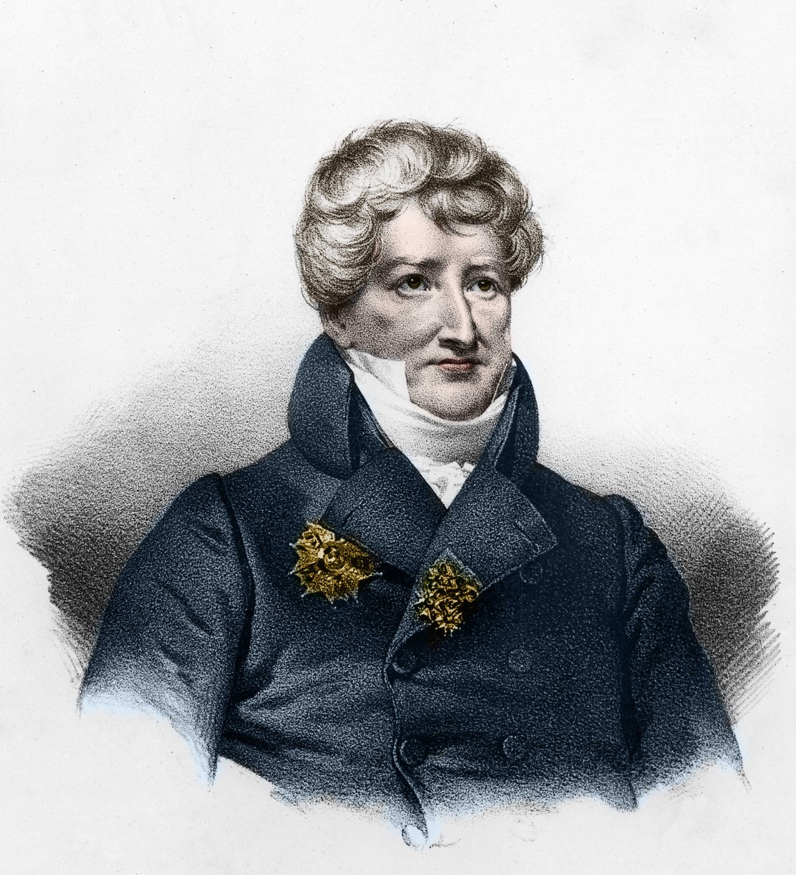 Porträtt av Georges Cuvier (1764-1832), fransk paleontolog. av French School
