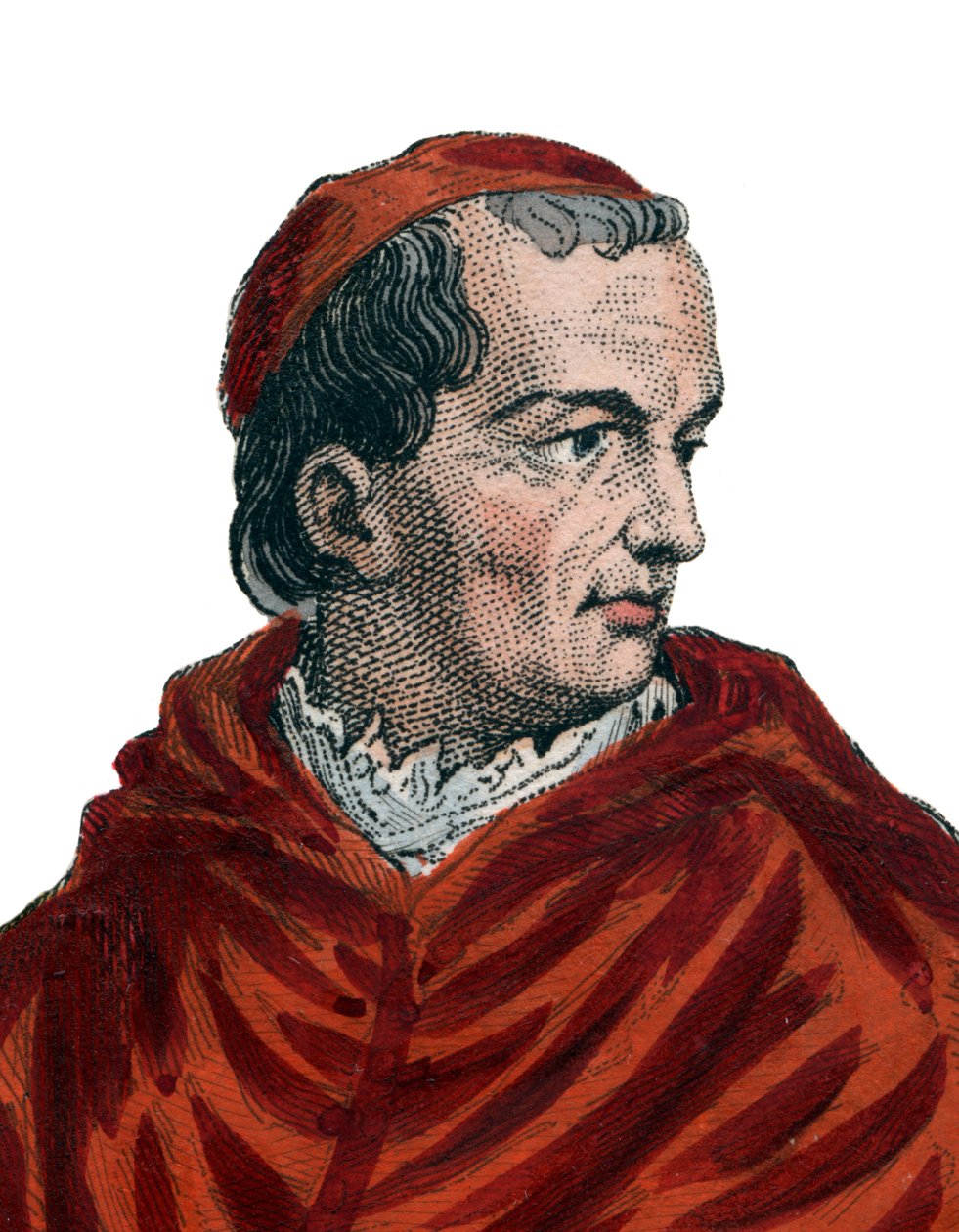 Porträtt av Georges dAmboise (1460-1510), fransk kardinal och statsminister. av French School