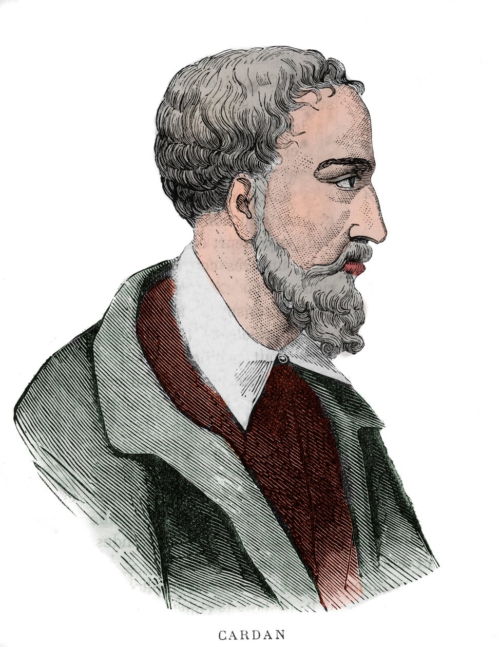 Porträtt av Gerolamo Cardano (Girolamo Cardano, Hieronymus Cardanus eller Jerome Cardan av French School