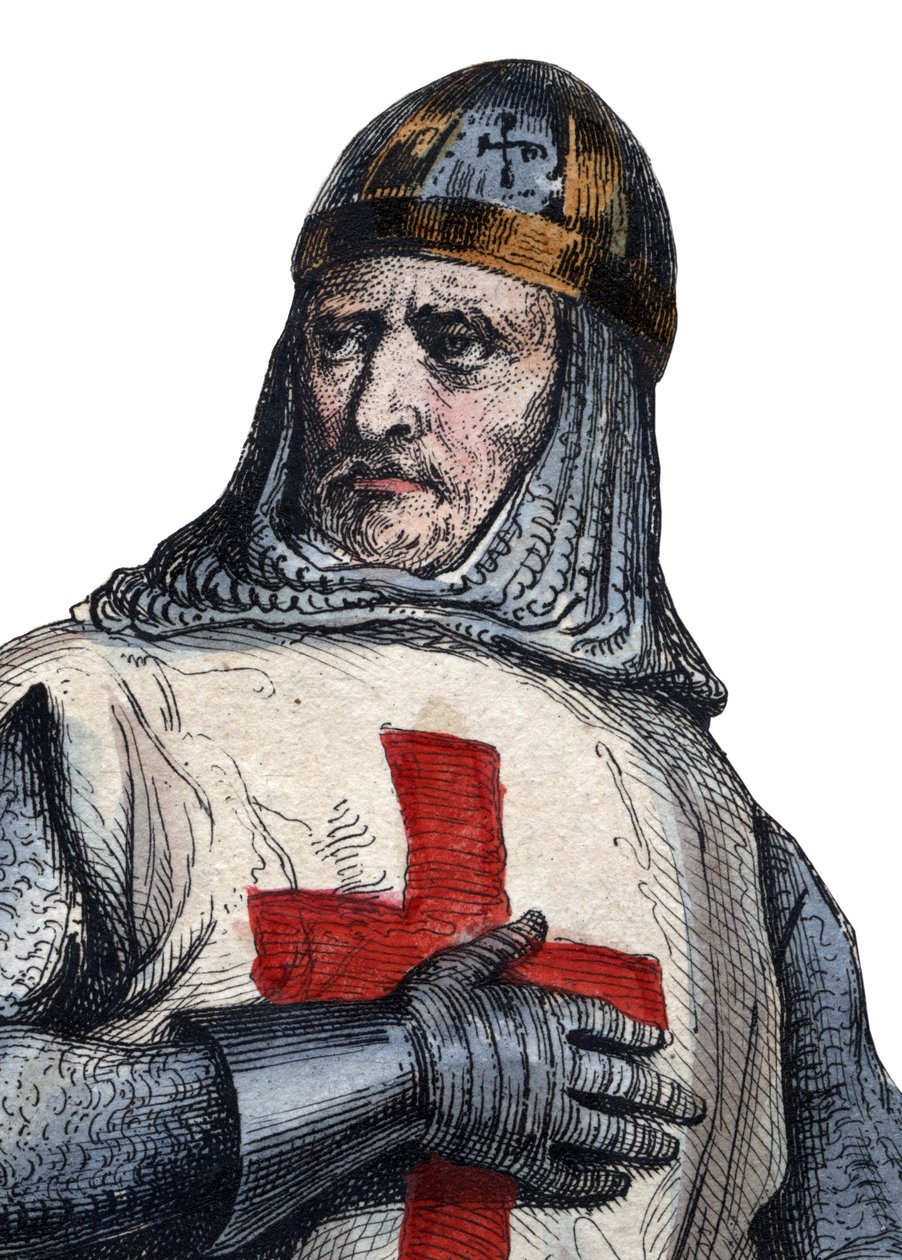 Porträtt av Godfrey av Bouillon (104061-1100), frankisk riddare, en av ledarna för det första korståget. av French School