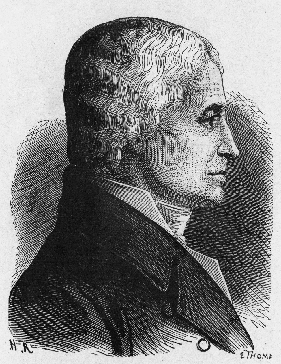 Porträtt av Guillaume Carcel (1750 - 1812) - i "" The History of France"" av Henri Martin av French School