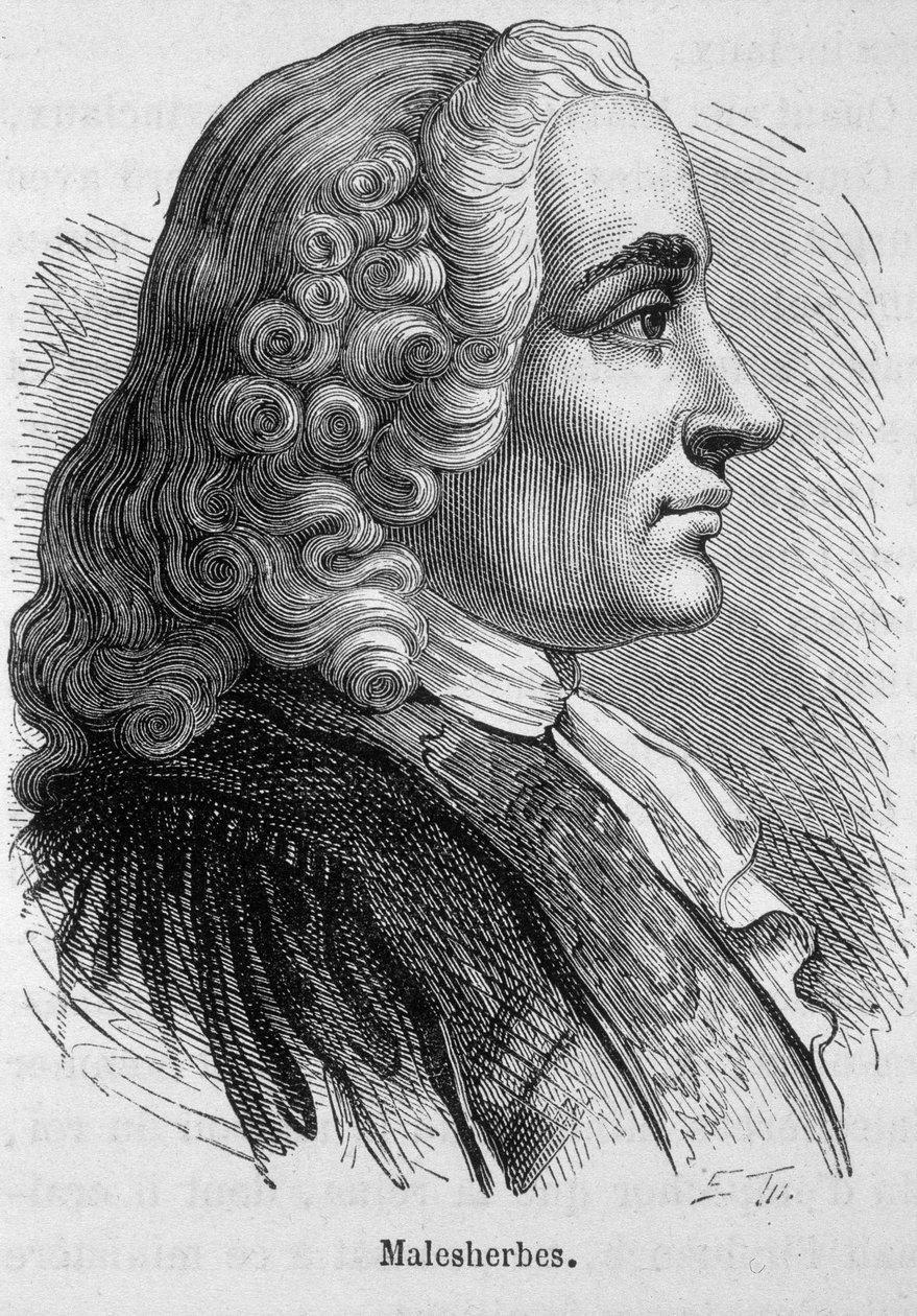Porträtt av Guillaume Chretien (Guillaume-Chretien) av Lamoignon de Malesherbes (1721-1794), fransk politiker - i "" L