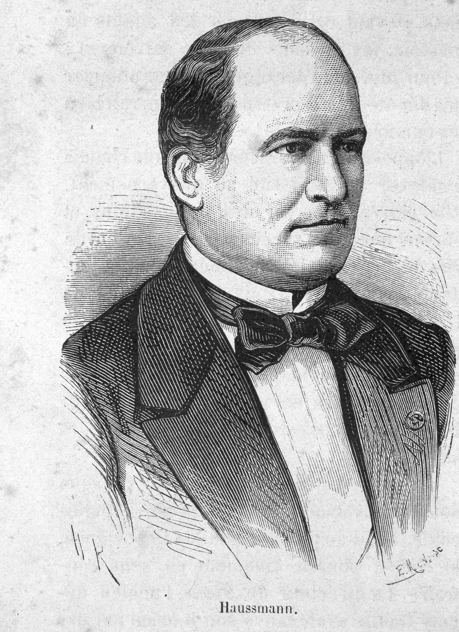 Porträtt av Haussmann (1809 - 1891) fransk politiker - i "The History of France" av Henri Martin av French School