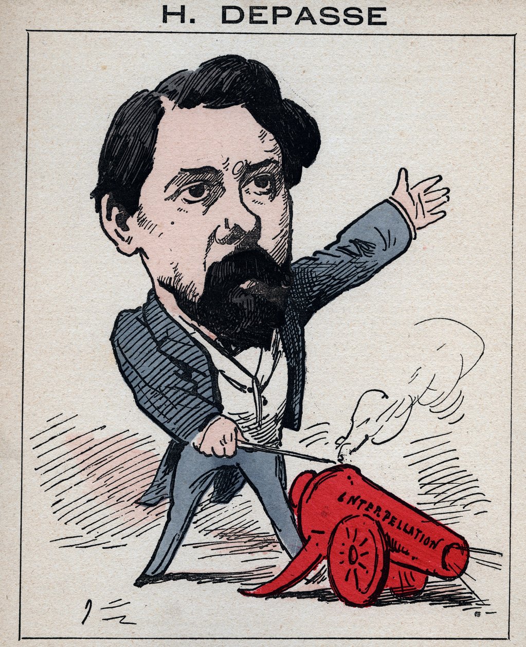 Porträtt av Hector Depasse (1842-1911) fransk politiker - i "Les Hommes d