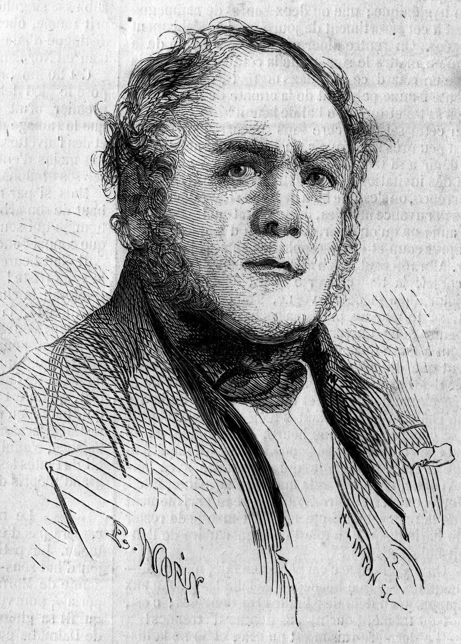 Porträtt av Henri Boulay de la Meurthe (1797-1858), fransk senator. Gravyr av Morin i "" Le Monde Illustré"" nr 85 av 4 december 1858. av French School
