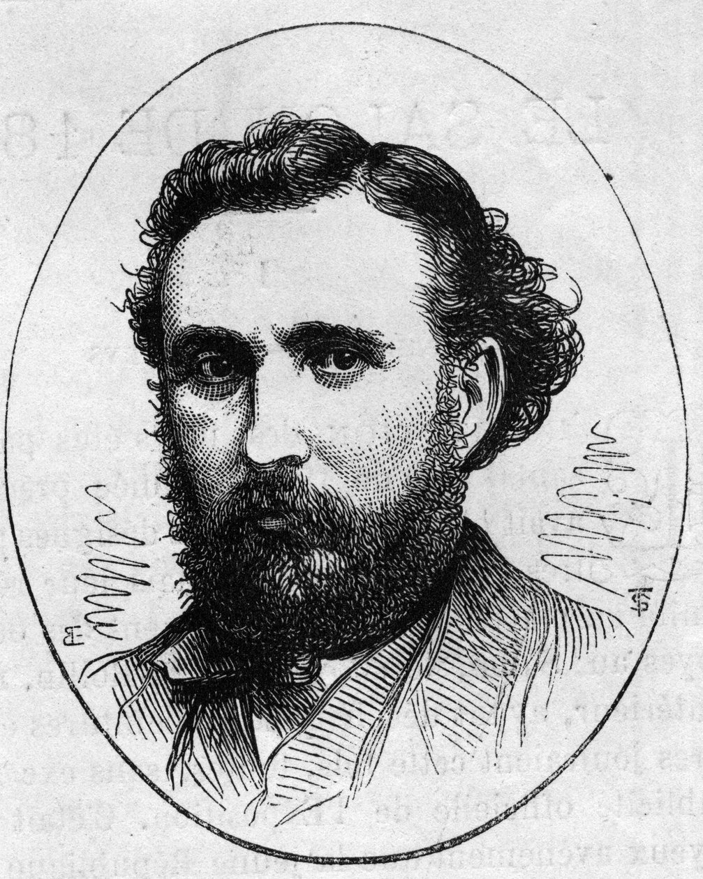 Porträtt av Henri Chapu (1833-1891), fransk skulptör. Gravyr i "" Le Monde Illustré"" nr 890 av 2 maj 1874. av French School