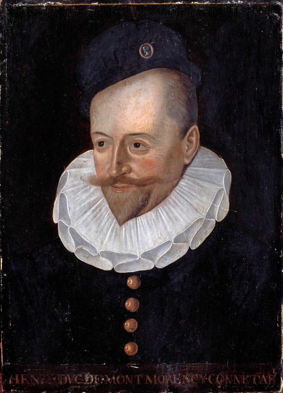 Porträtt av Henri I hertig av Montmorency, Connetable av Frankrike (1534-1614) Målning av den franska skolan på 1500-talet. Dämpa. 0,31 x 0,22 m. Versailles, Versailles slott och Trianon av French School