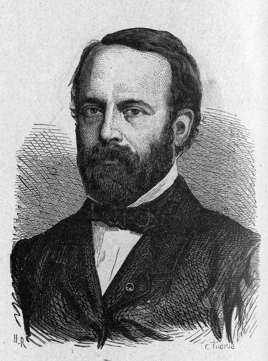 Porträtt av Henri Sainte-Claire Deville (1814 - 1876) - i "" Vetenskapens album; berömda forskare; Stora upptäckter””” 1896. av French School