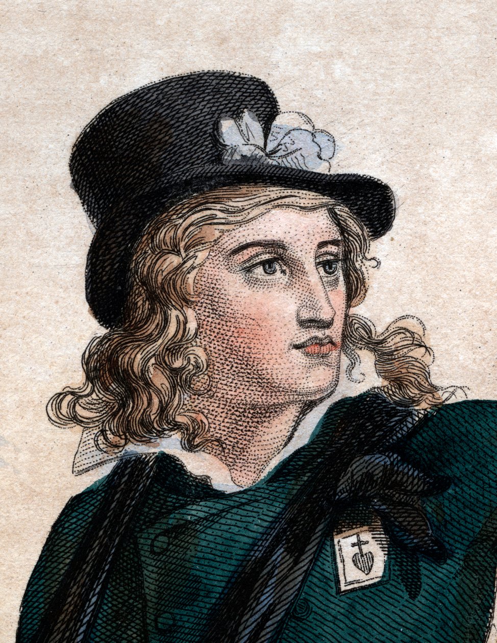 Porträtt av Henri du Vergier (Verger), comte de La Rochejaquelein (1772-1794), general för det royalistiska vendeanska upproret (kriget i Vendeen) under franska revolutionen. av French School