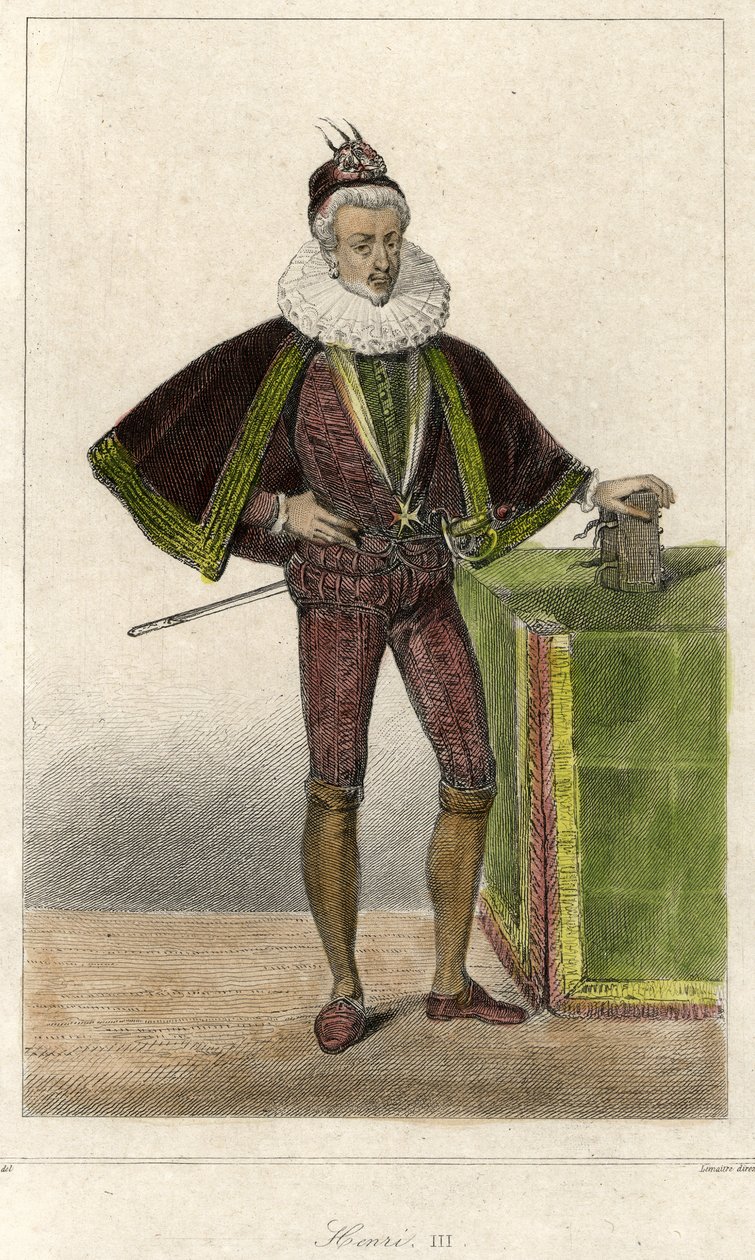 Porträtt av Henrik III (1551 - 1589), kung av Frankrike. av French School